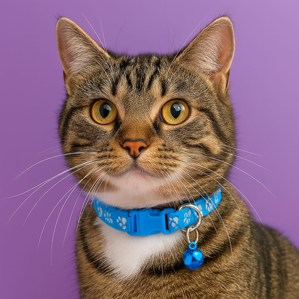 Kitten Collar with Bell – Adjustable and Safe Fit - Light Blue