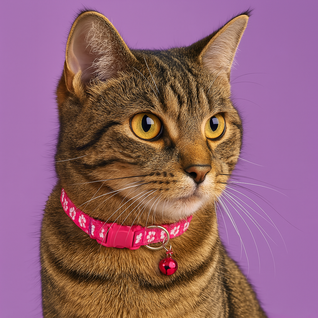 Kitten Collar with Bell – Adjustable and Safe Fit - Rose Red