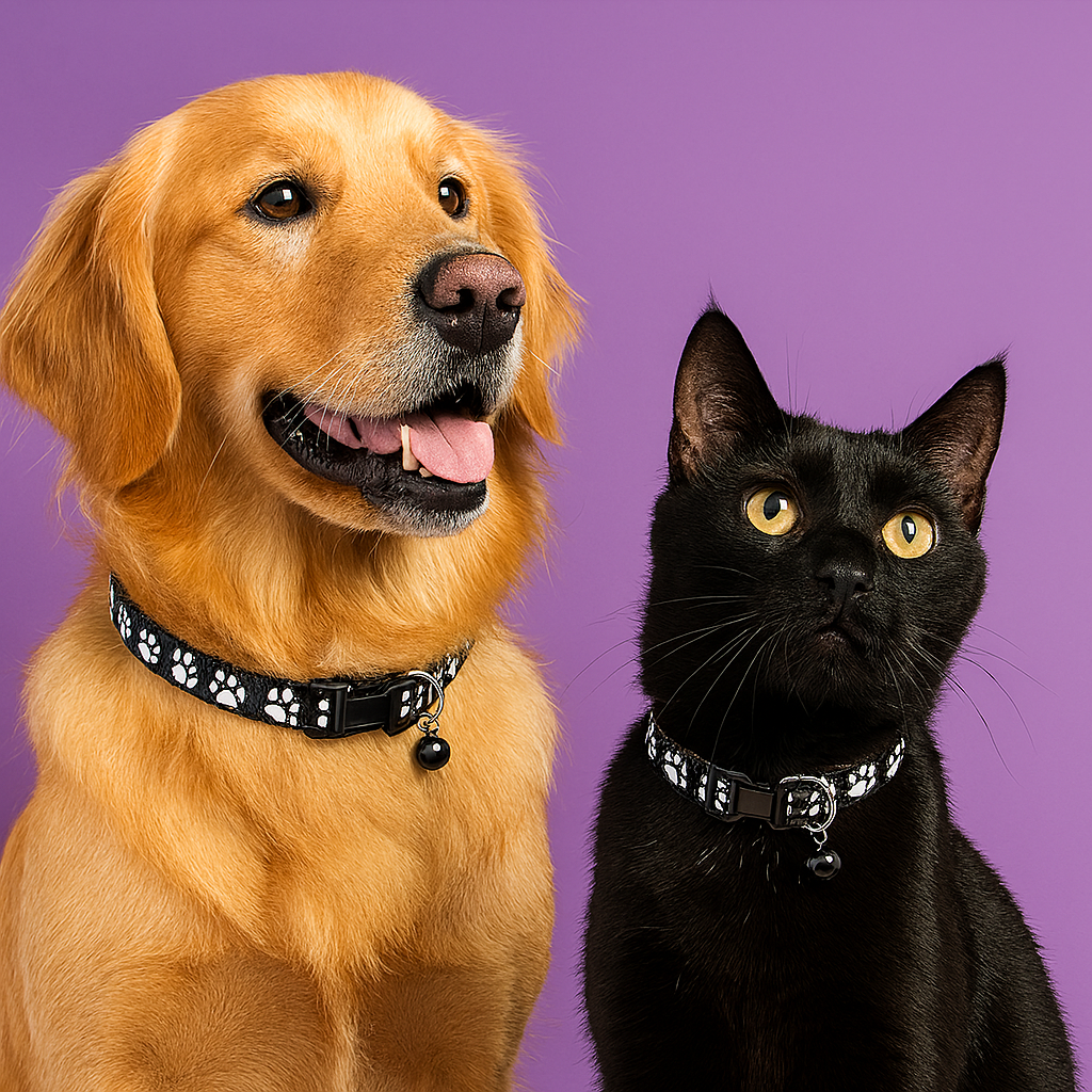 Kitten & Puppy Collar with Bell - Black