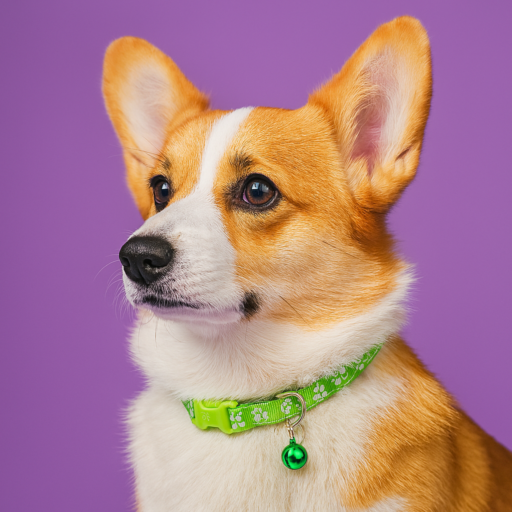 Kitten & Puppy Collar with Bell - Green