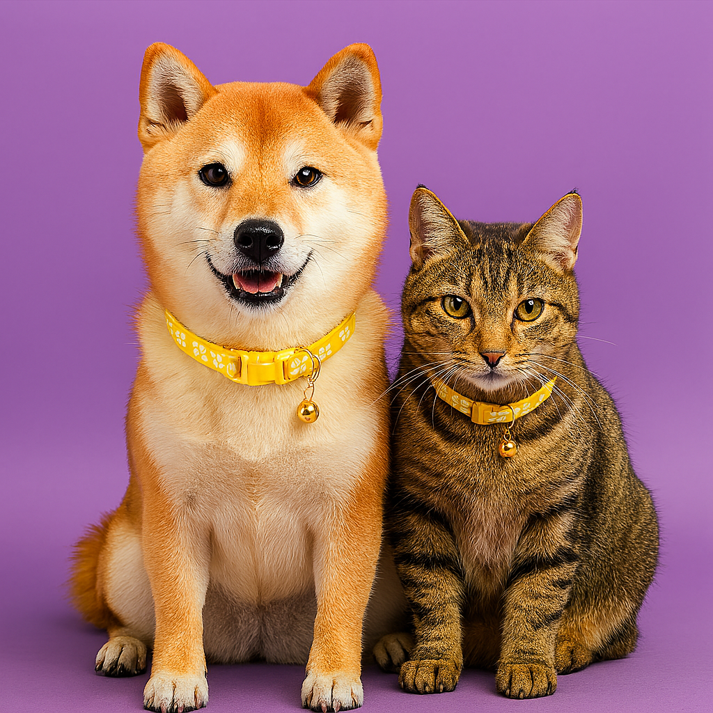 Kitten & Puppy Collar with Bell - Yellow