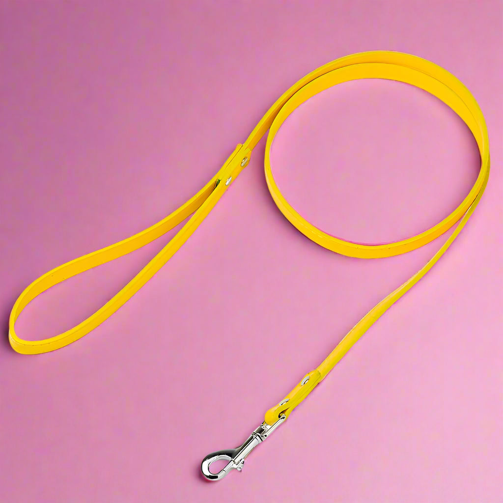 Leather Pet Leash Yellow