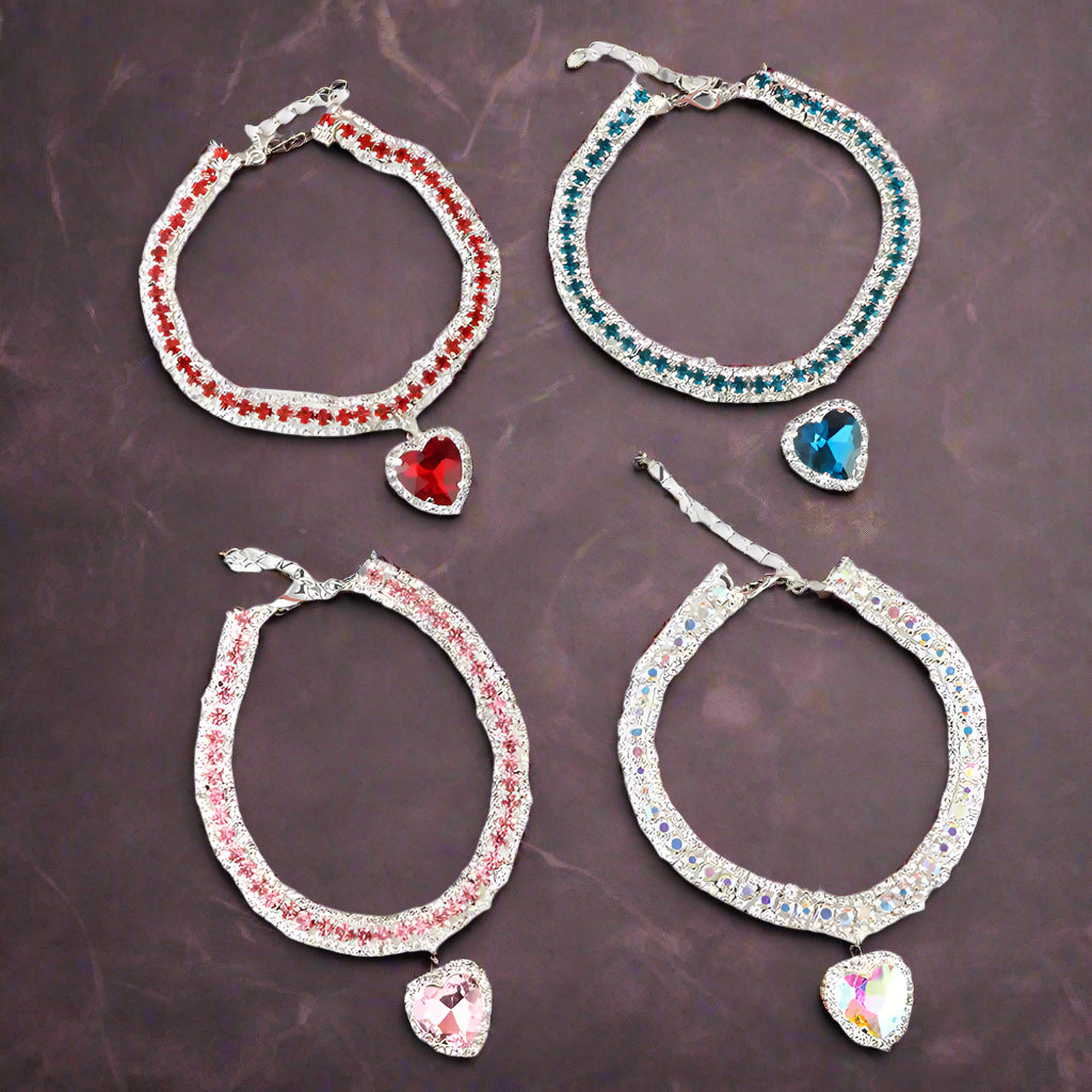 Multicolor diamond Necklace for Pet Cat 