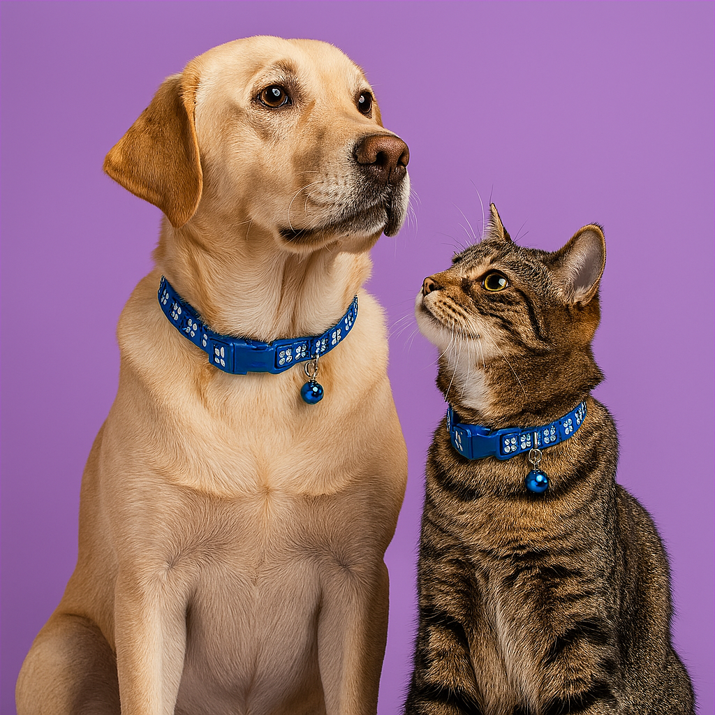 Navy - Kitten & Puppy Collar with Bell 