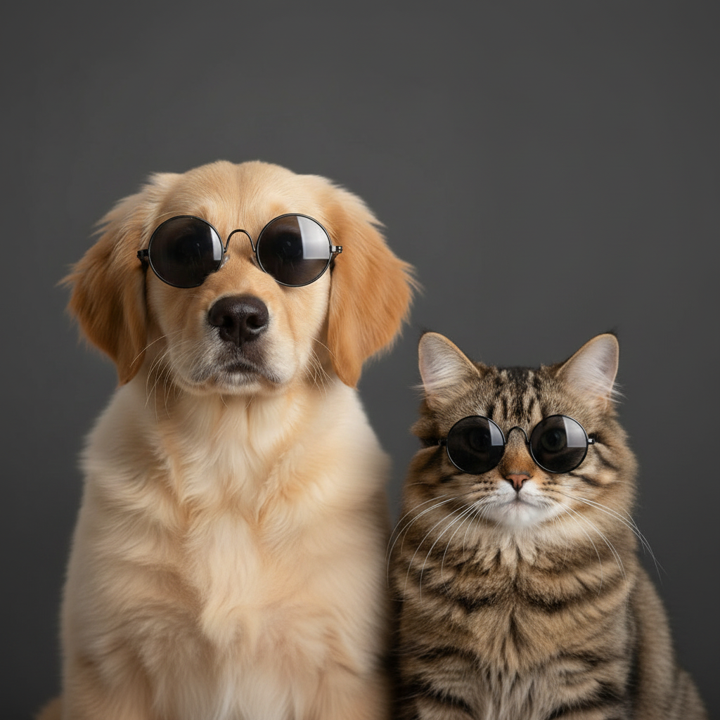 Non-slip Sunglasses Pet Accessories Cosplay Costume Photo Prop - Dark Black