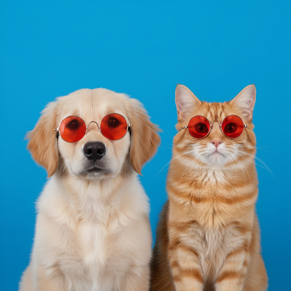 Non-slip Sunglasses Pet Accessories Cosplay Costume Photo Prop - Orange