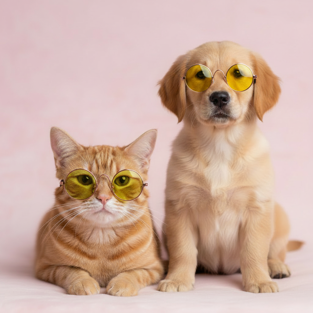 Non-slip Sunglasses Pet Accessories Cosplay Costume Photo Prop - Yellow