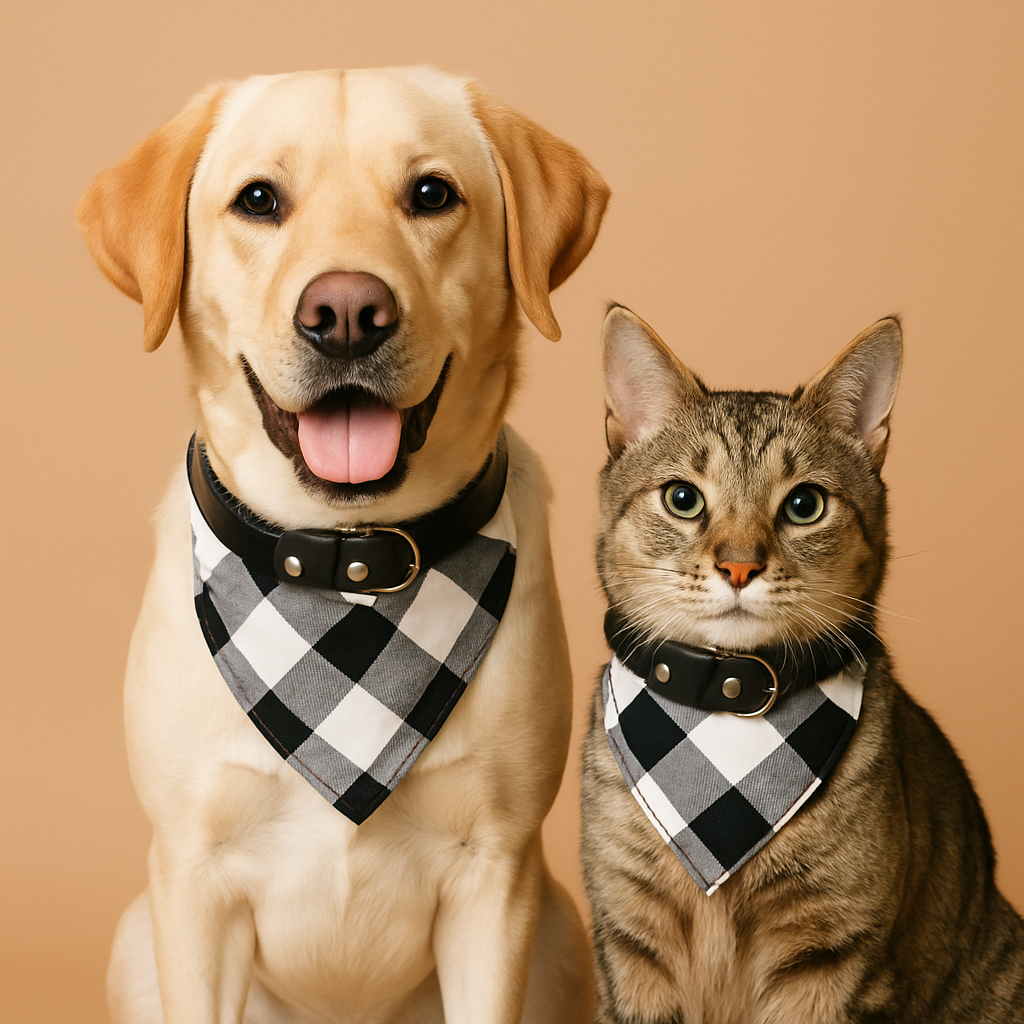 Pet Bandana for Dogs and Cats  Black