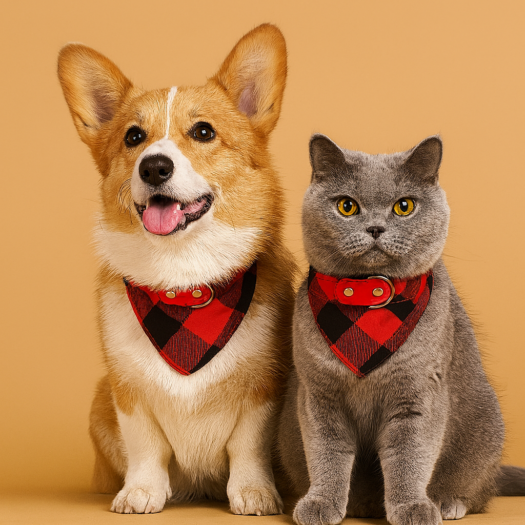 Pet Bandana for Dogs and Cats  Red
