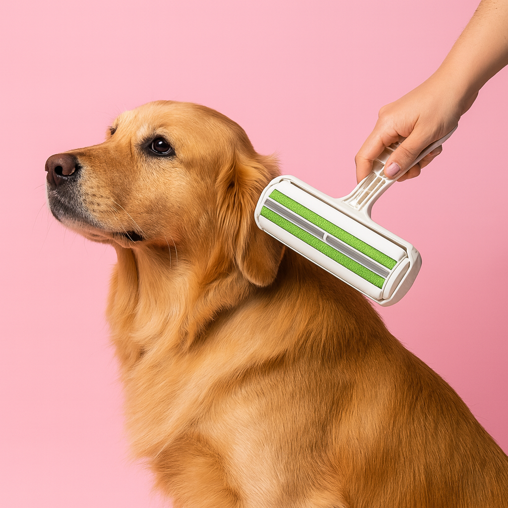 Pet Hair Remover Roller Brush for Dogs & Cats  Green