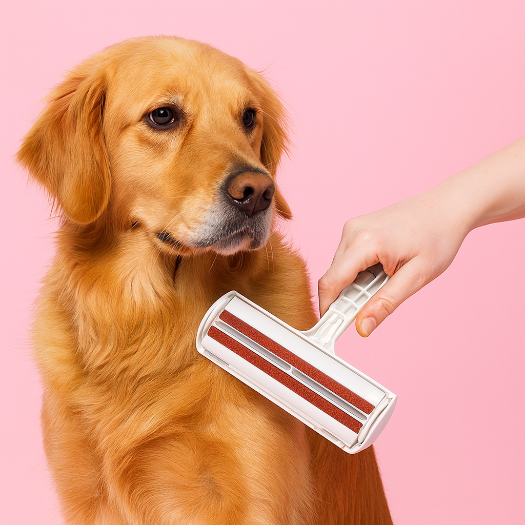 Pet Hair Remover Roller Brush for Dogs & Cats Red