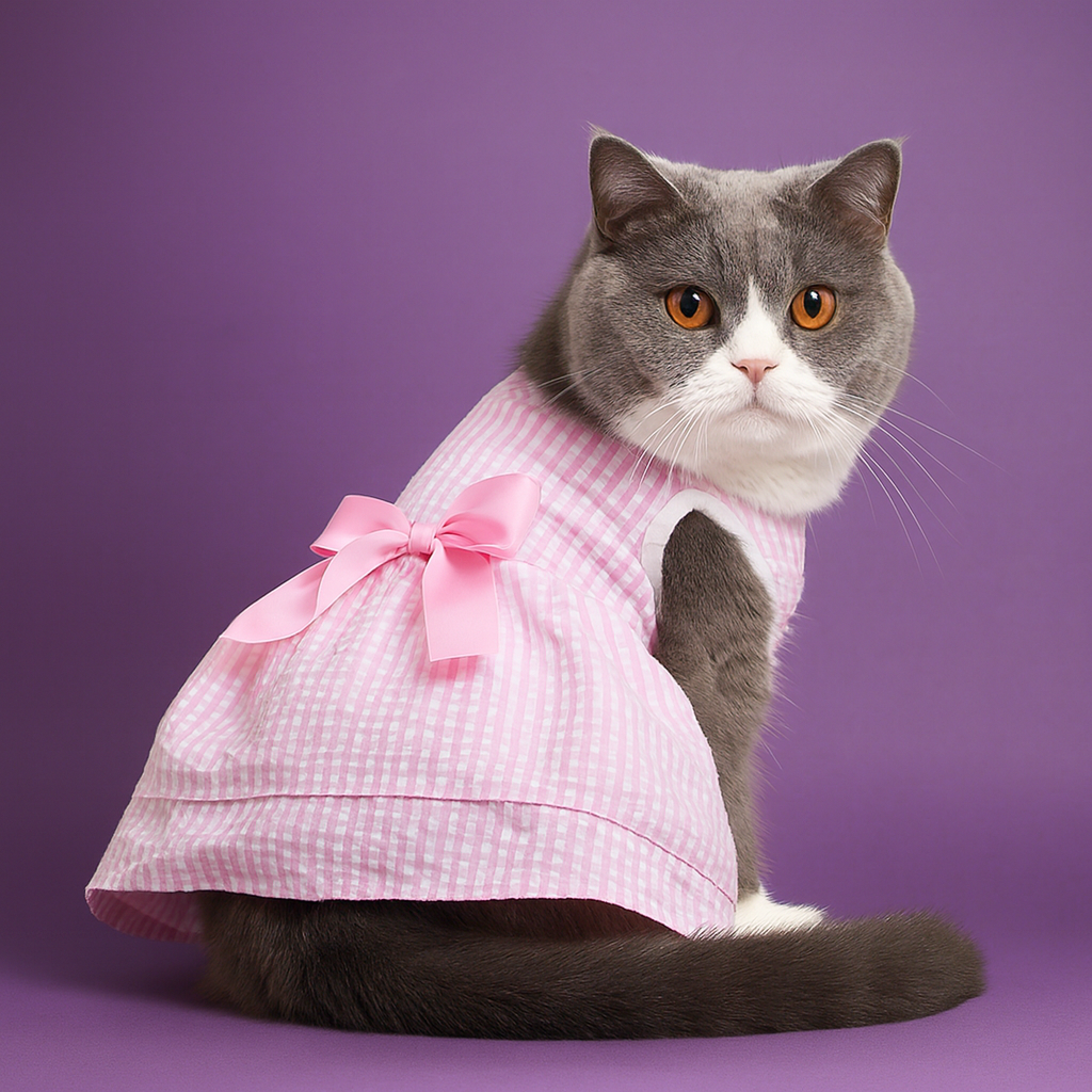 Pink Cat Summer Tutu Dress for Small Pets