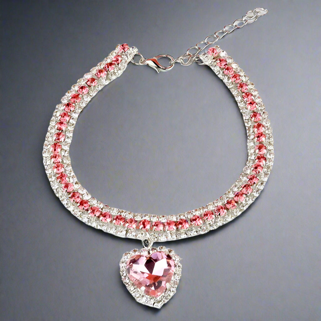Pink diamond Necklace for Cat 
