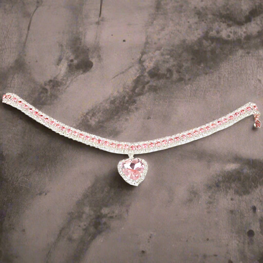 Pink diamond Necklace for Cat Pet