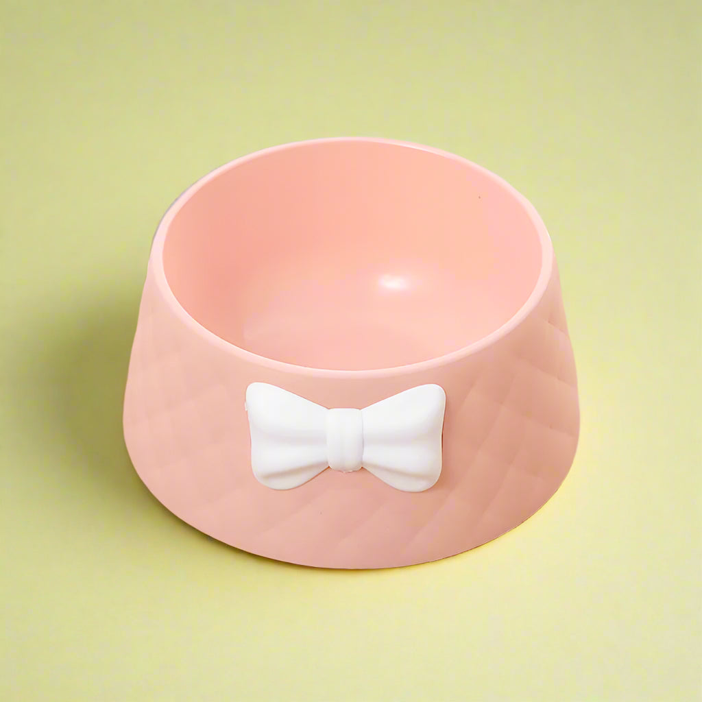 Plastic pet bowl Princess Pet Bowl – Bowknot Dog & Cat Feeder
