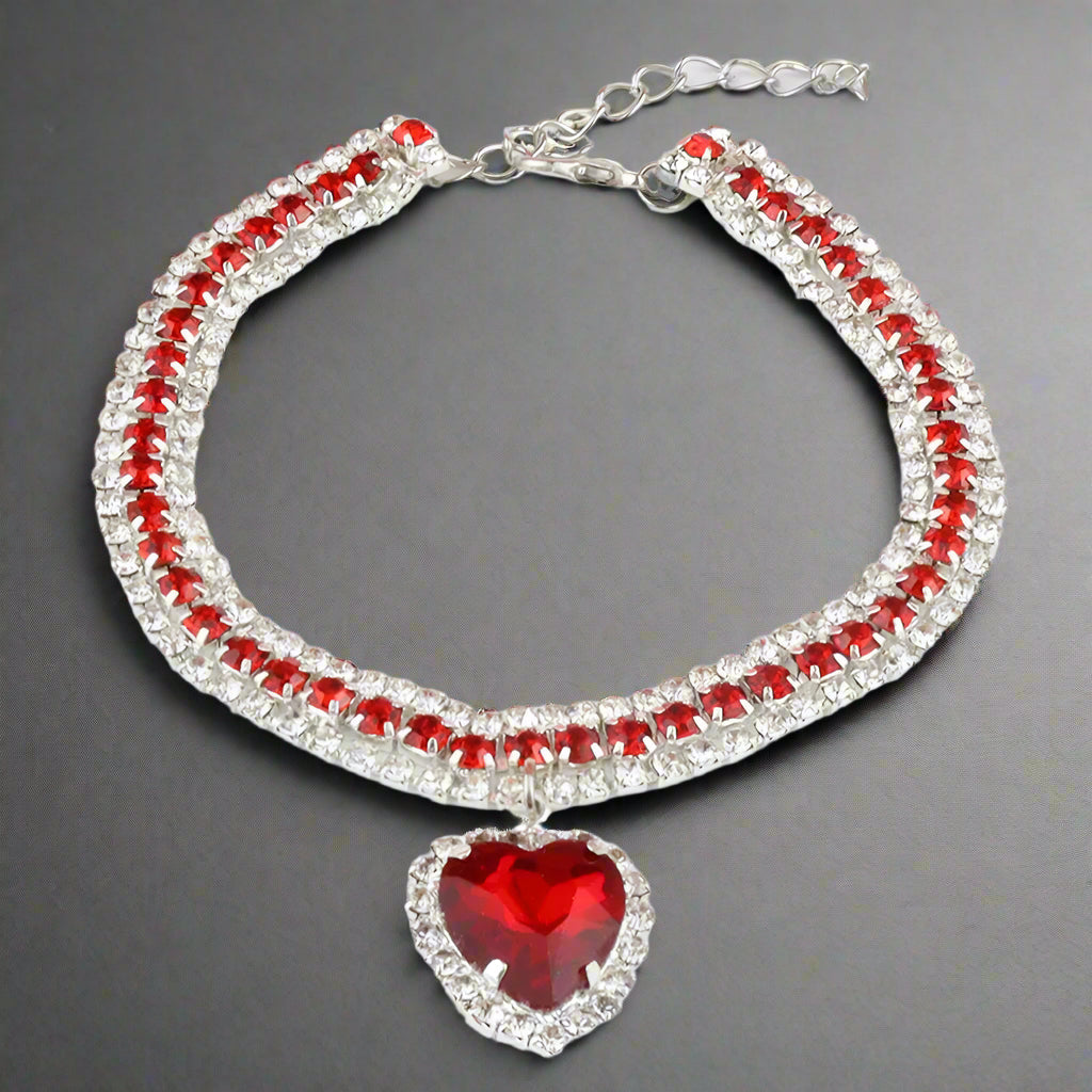 Red diamond Necklace for Pets