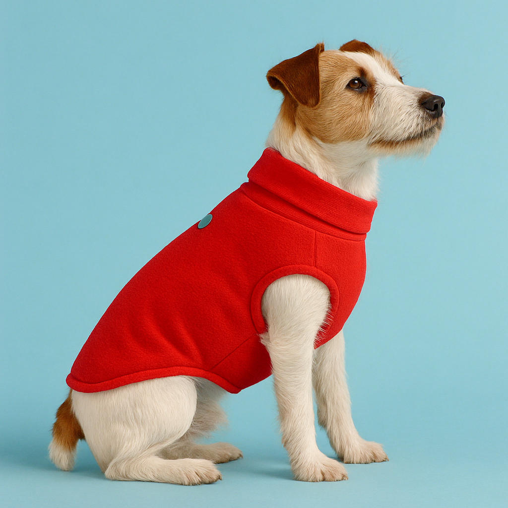Red dog vest for winter walks