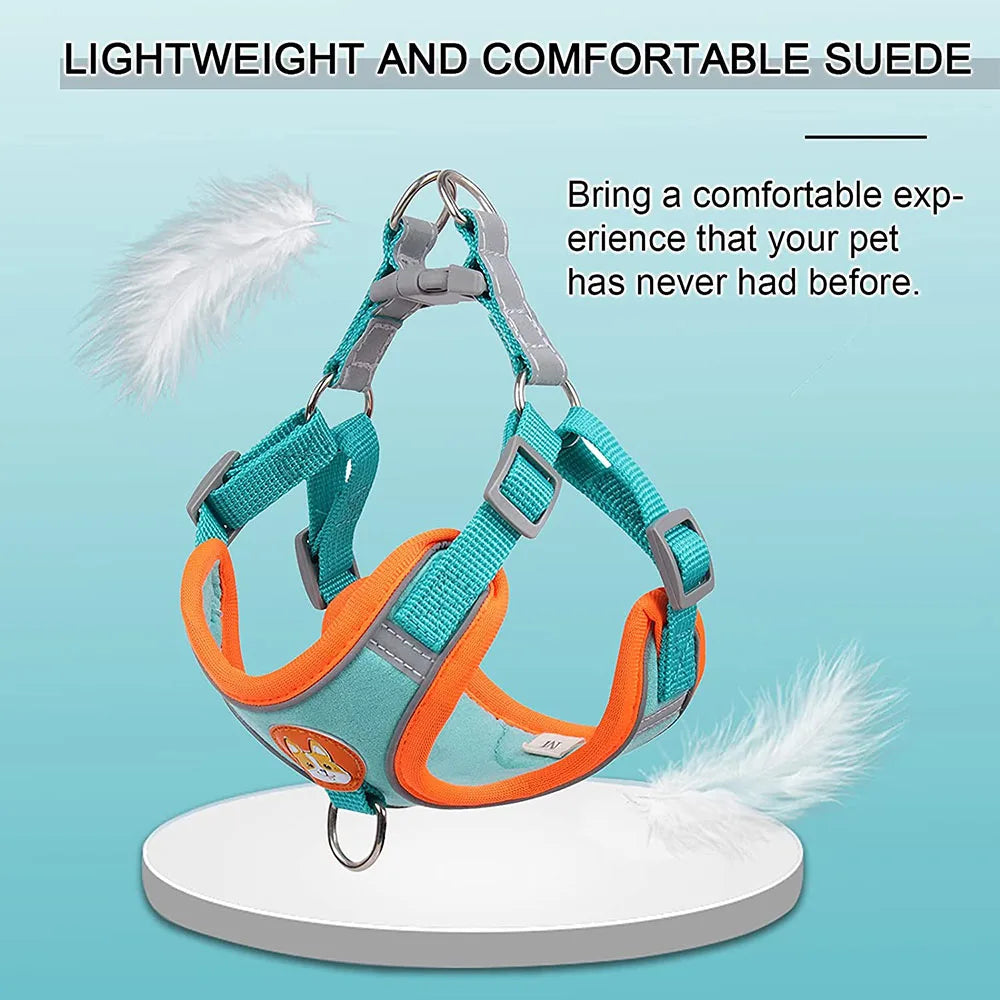 Reflective Step-In Dog Harness & Leash Set size