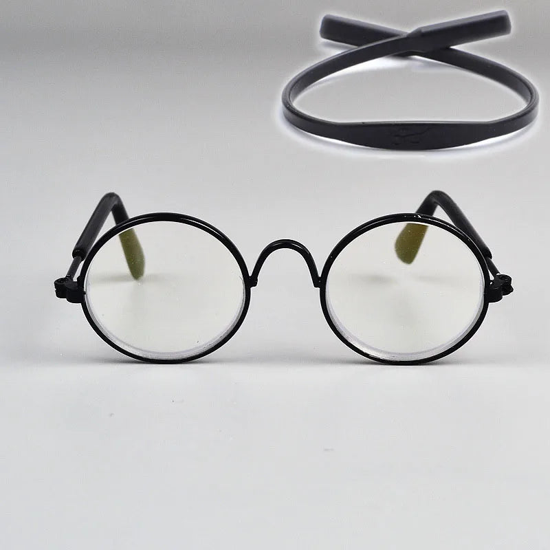 Round black eyeglasses for cats and dogs