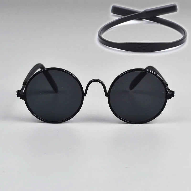 Round black sunglasses for pet dogs and cats