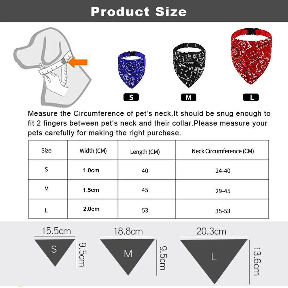 Adjustable Bandana Collar for Cats and Dogs - Red
