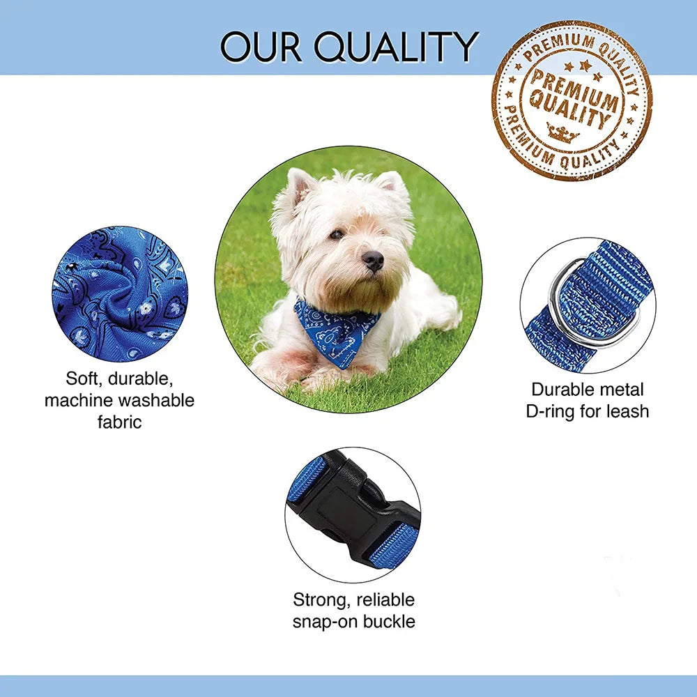 Adjustable Bandana Collar for Cats and Dogs - Red