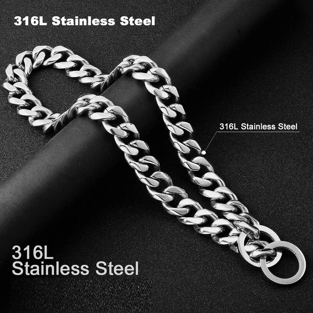 Silver chain with '316L Stainless Steel' 