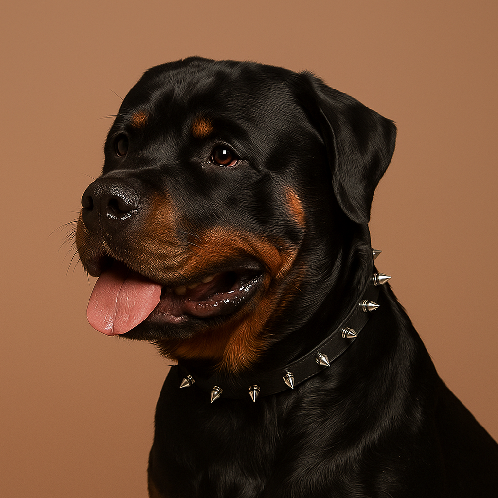 Small Dog PU Leather Spiked Collar - Black