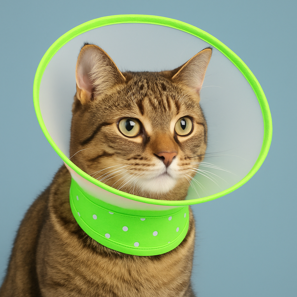 Soft Adjustable Pet Recovery Cone Collar for Cats - Green