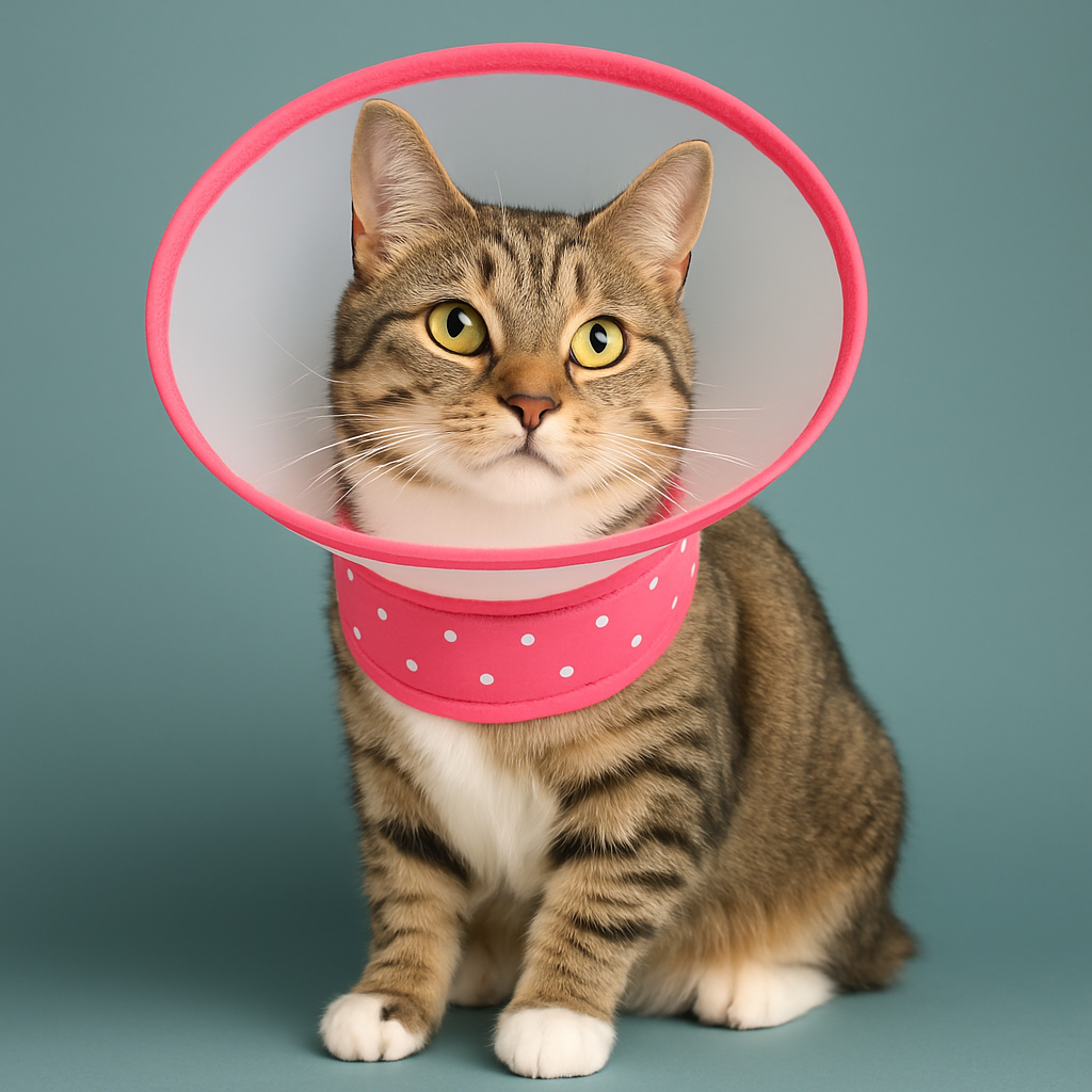 Soft Adjustable Pet Recovery Cone Collar for cat - Pink