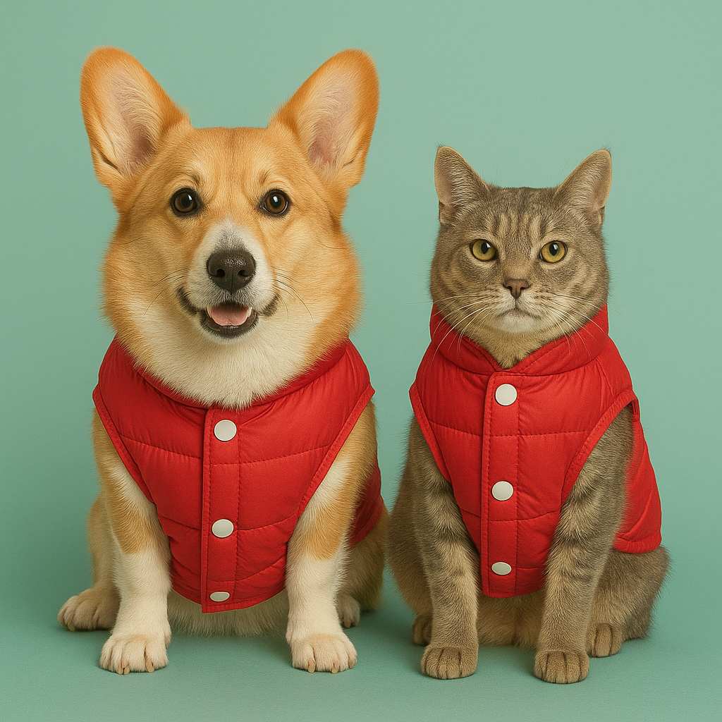 Sporty Warm Coat for Small Dogs & Cats - Red
