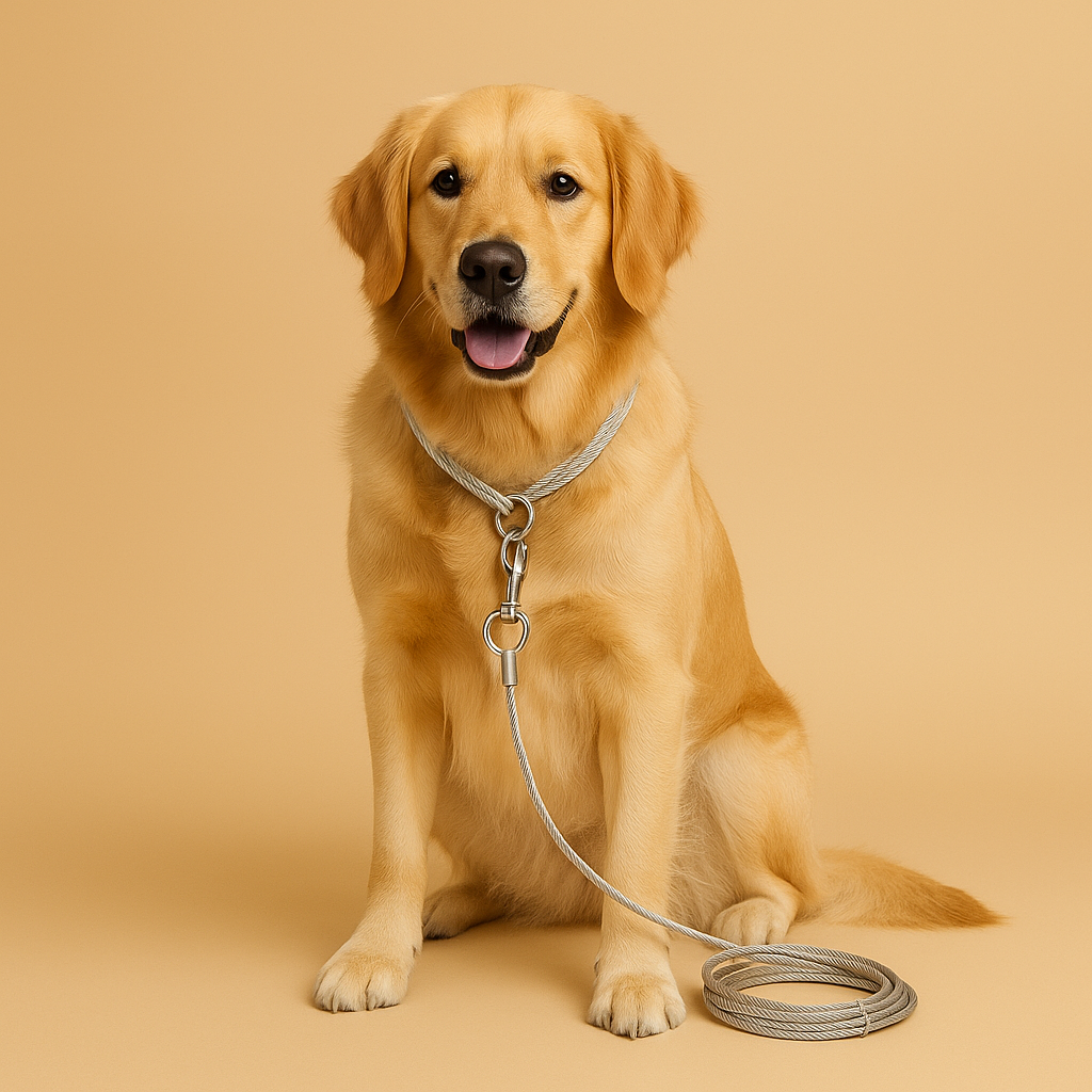 Strong Dog Cable Leash for Outdoor Use - White