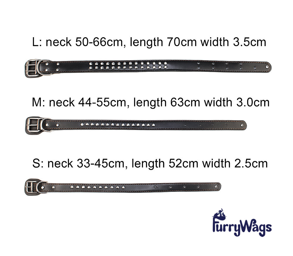 Studded PU Leather Dog Collar for Big Dogs - Black