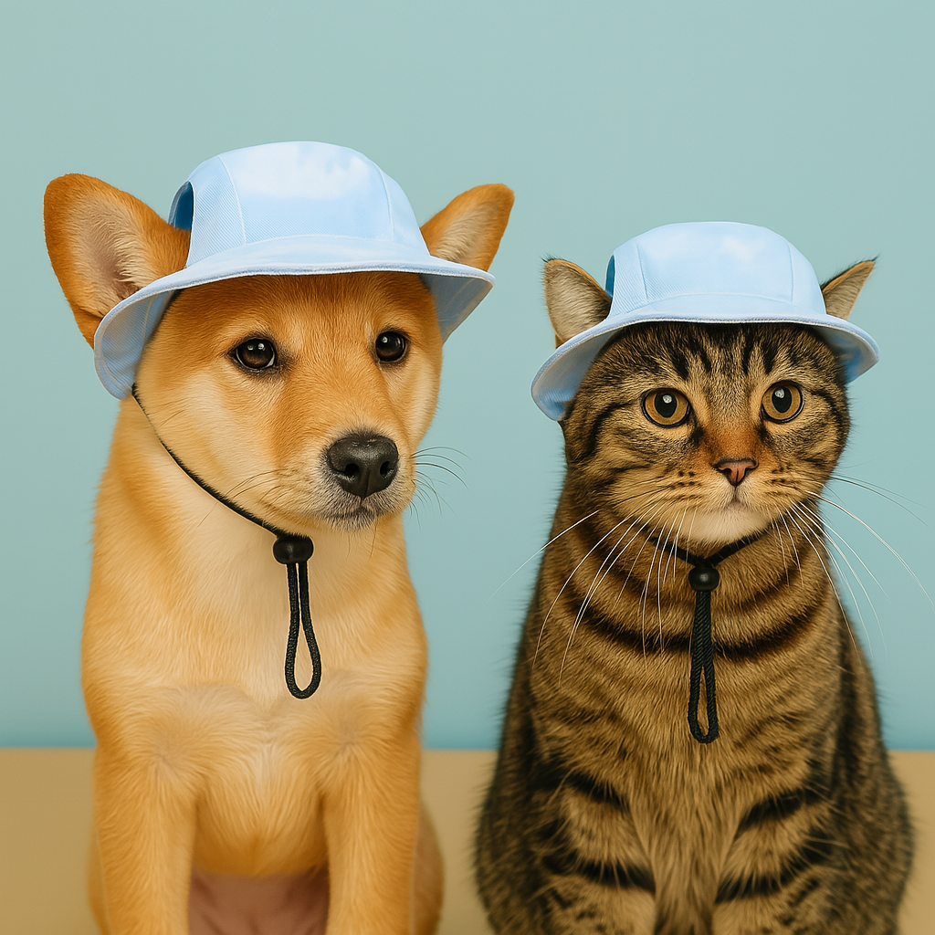 Tie-Dye Sun Bonnet – Brim Hat with Ear Holes cat and dog