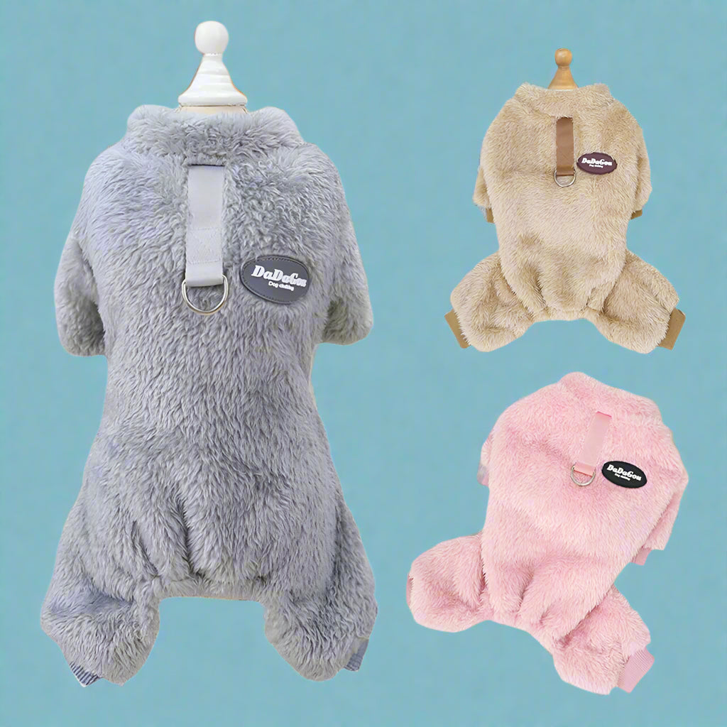 Warm Fleece Dog Jumpsuit for Small Pets