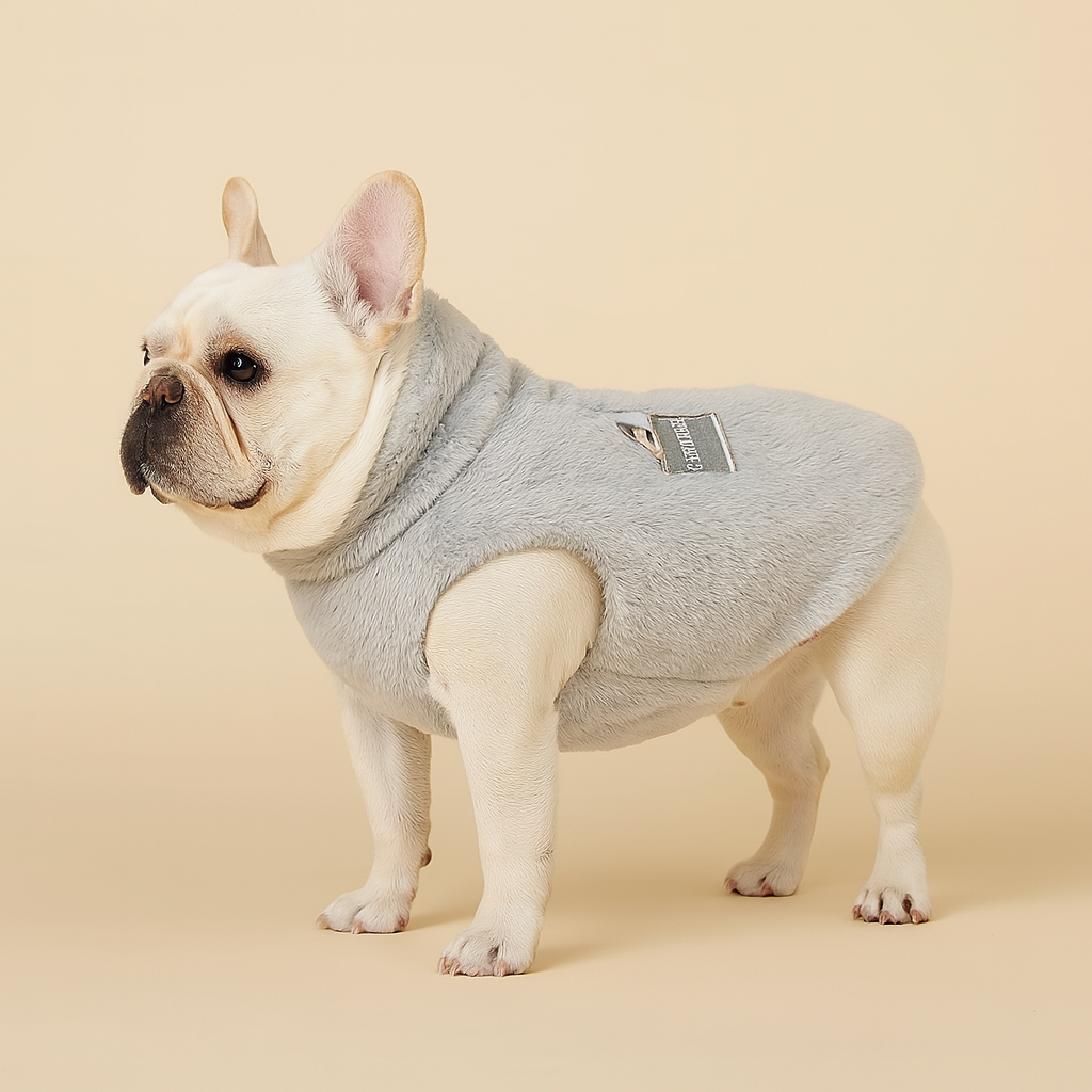 Warm Fleece Dog Sweater for Small Pets - Gray