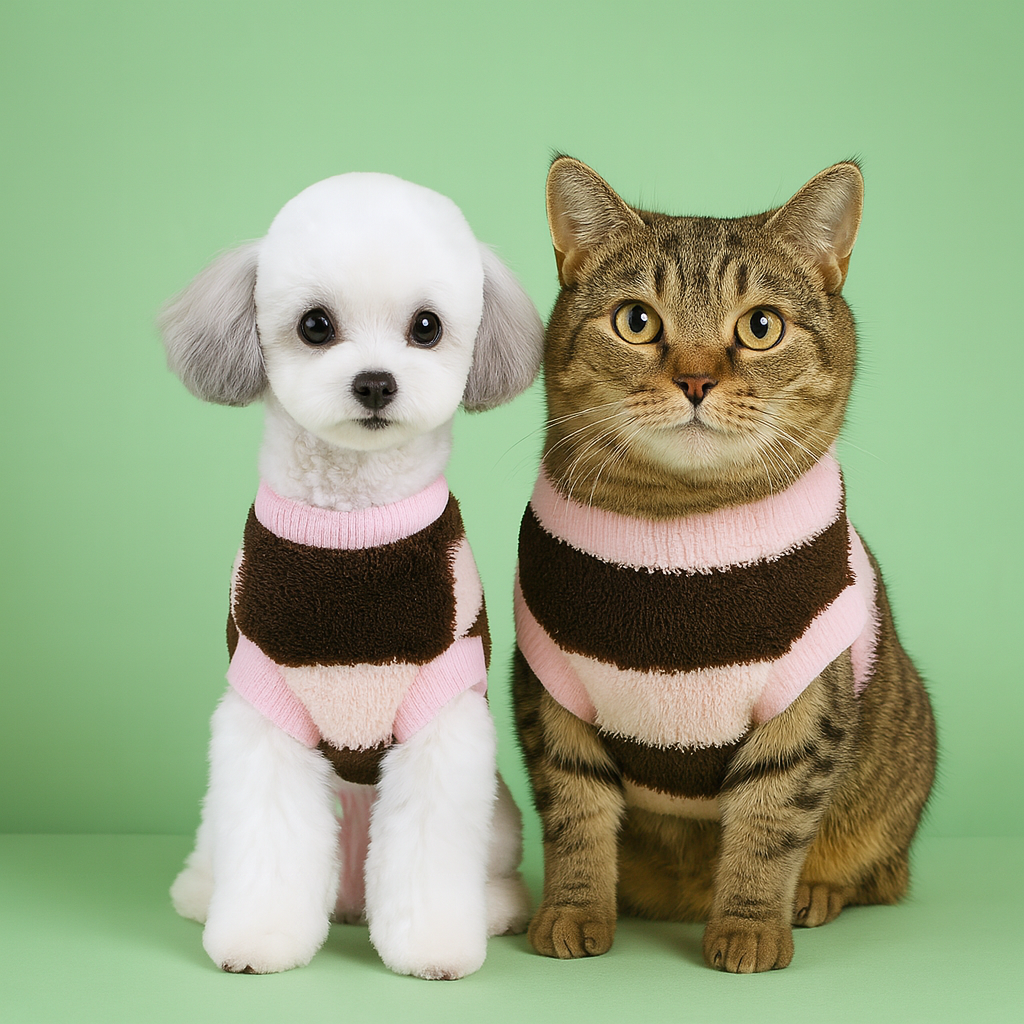 Warm Fleece Pet Sweater for Small Dogs & Cats - Pink