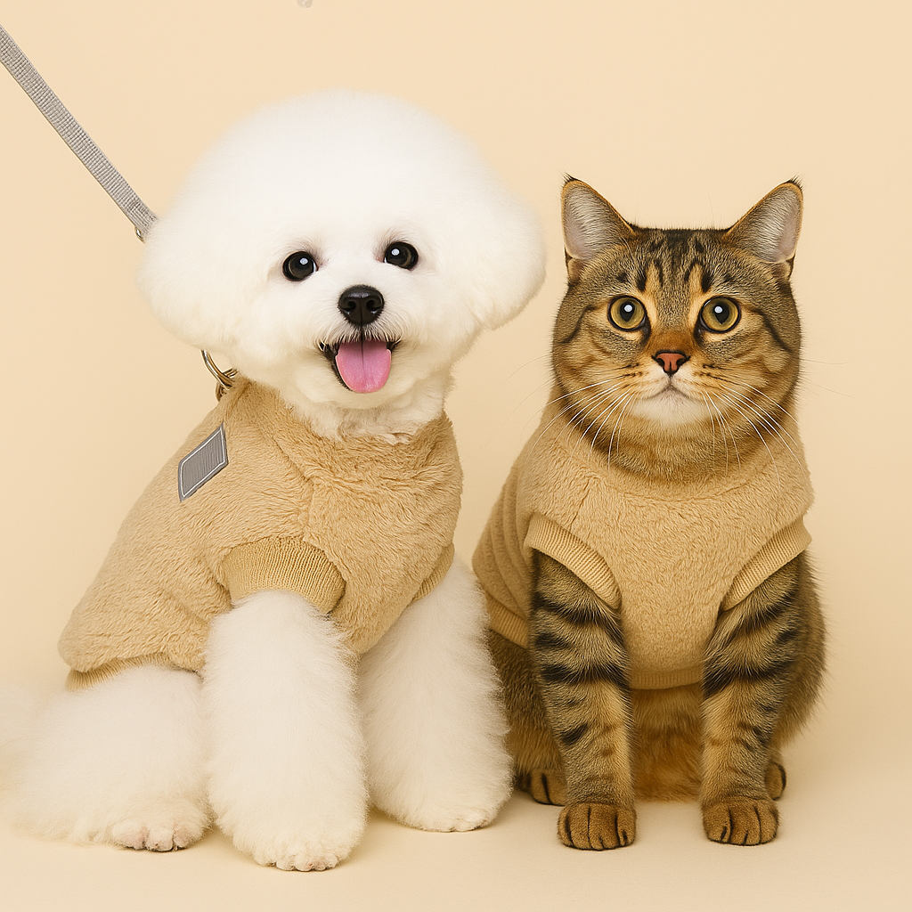 Warm Fleece Sweater for Small Pets - Beige