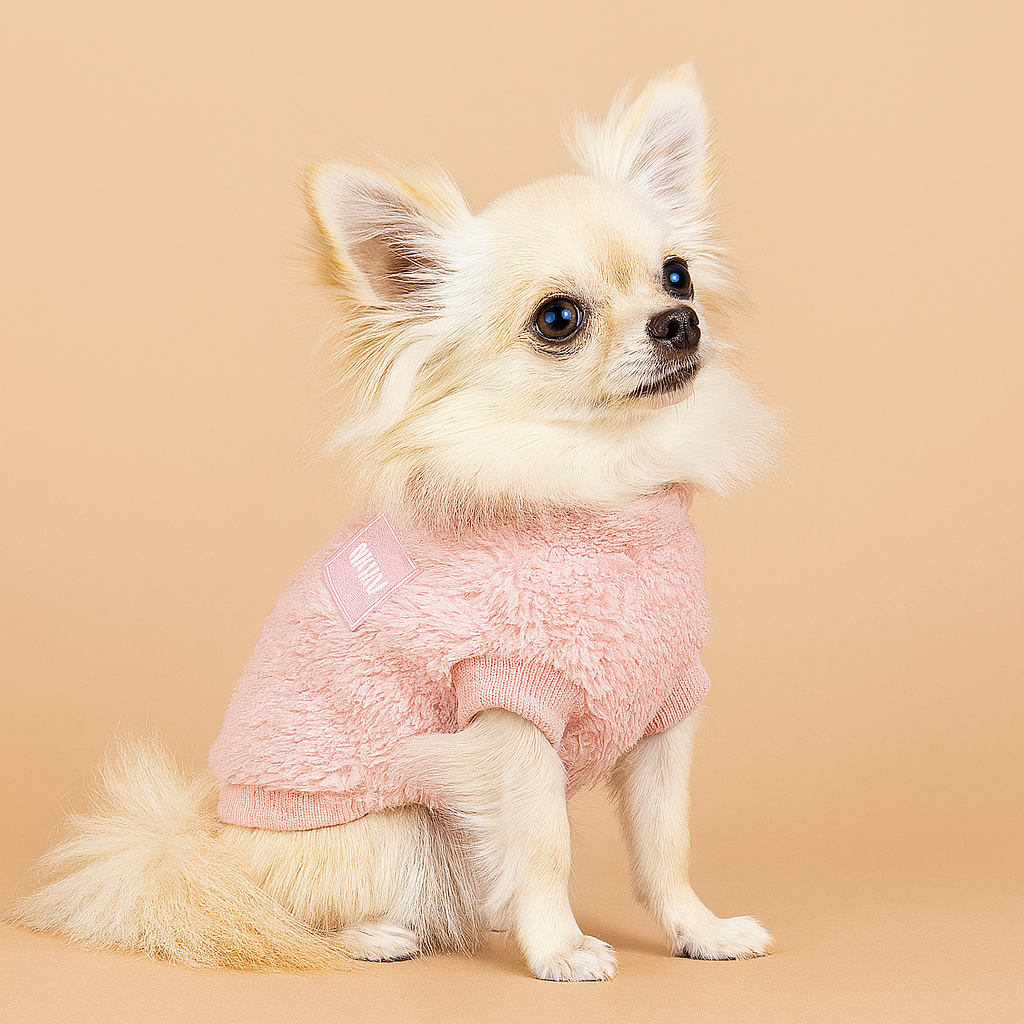 Warm Fleece Sweater for Small Pets - Pink