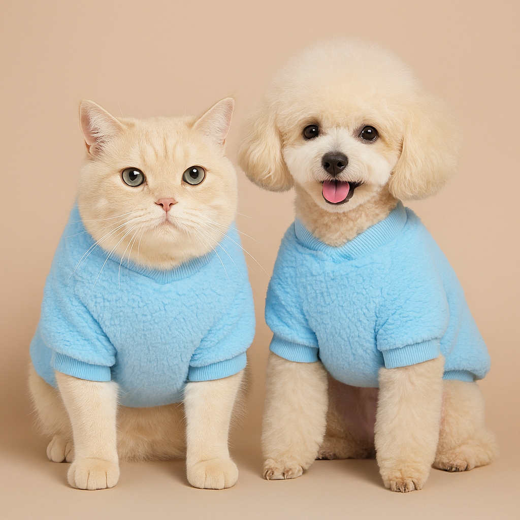 Warm Fleece Sweater for Small Pets - Sky