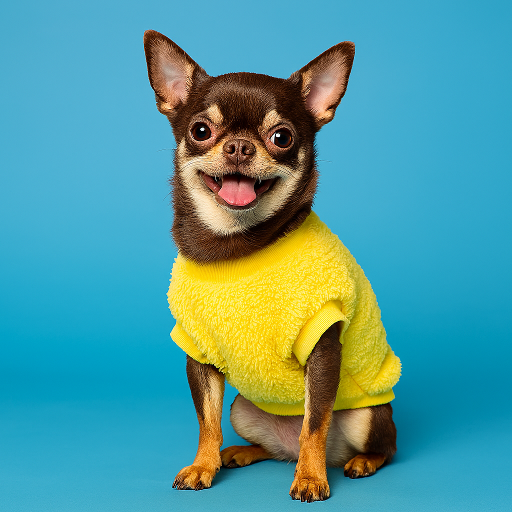 Warm Fleece Sweater for Small Pets - Yellow