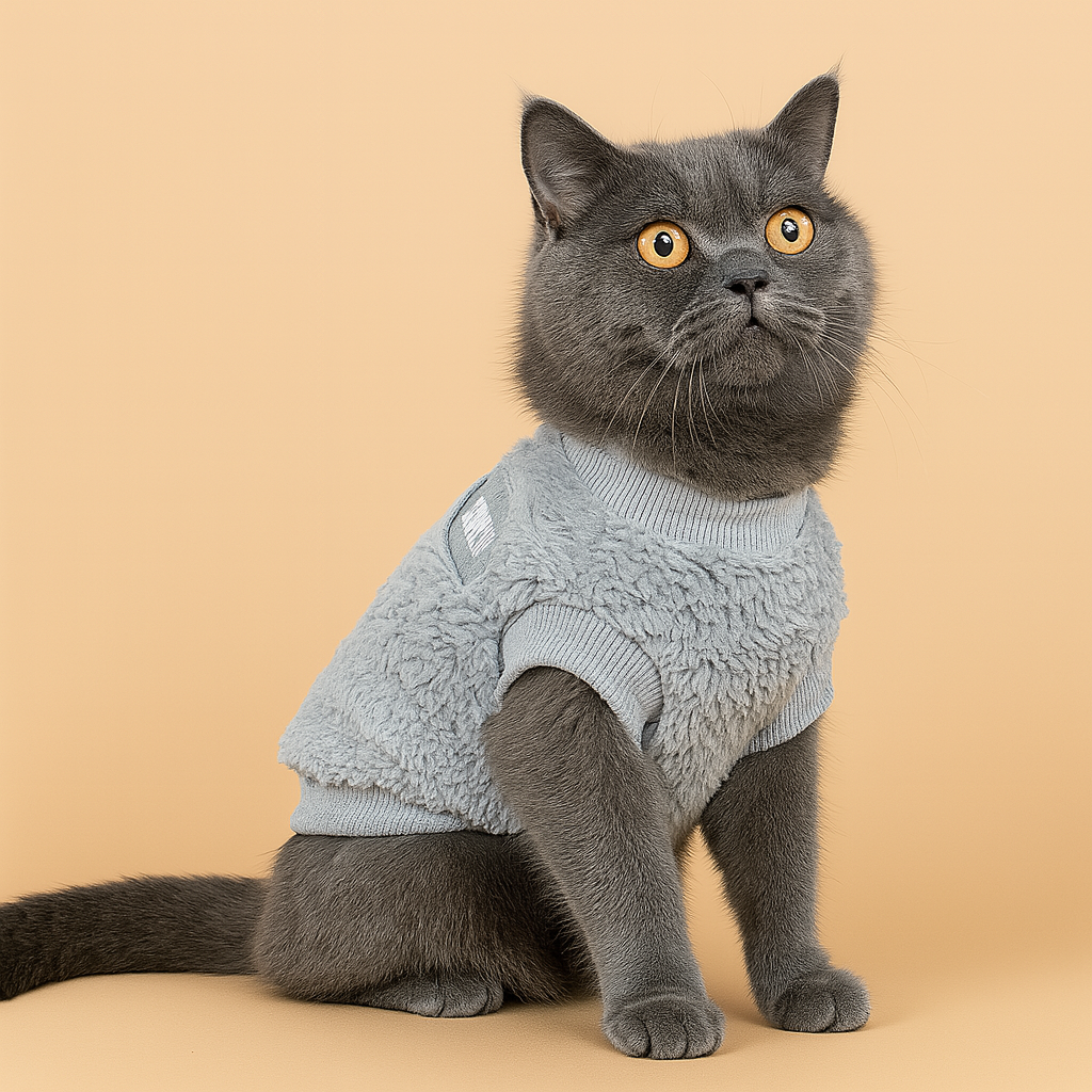 Warm Fleece Sweater for Small Pets Gray