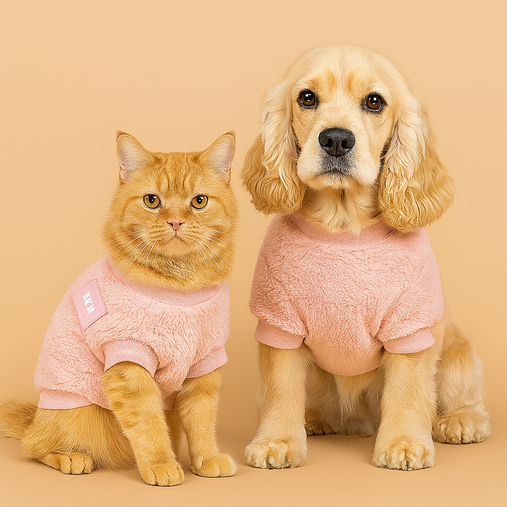 Warm Fleece Sweater for Small Pets  Pink