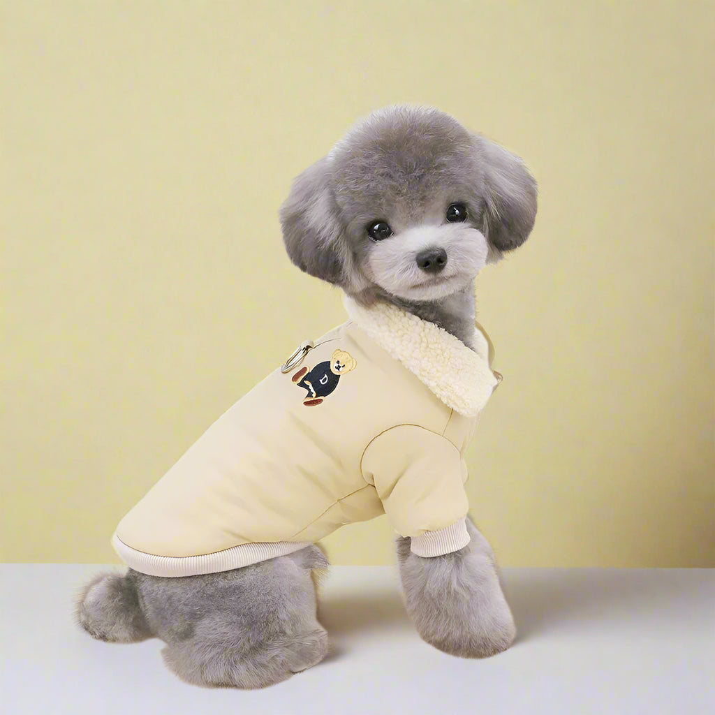 beige Warm Waterproof Dog Coat for Small Dogs & Cats