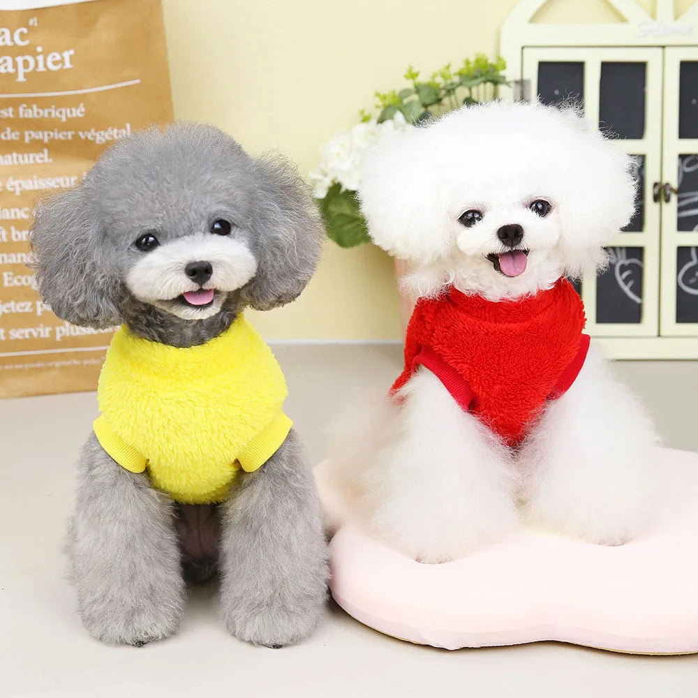 best dog clothes for winter Warm Fleece Dog Sweater for Small Pets