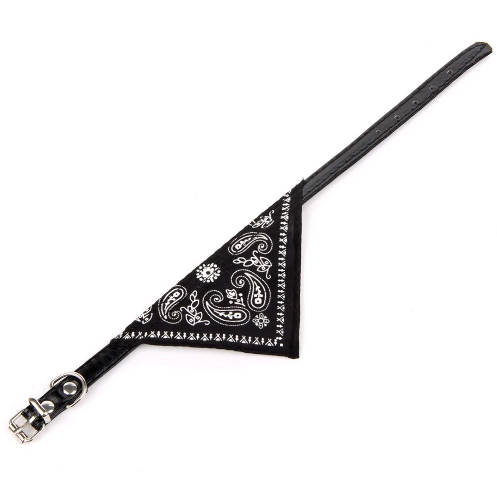 black Adjustable  Cat Bandana Collar with Scarf