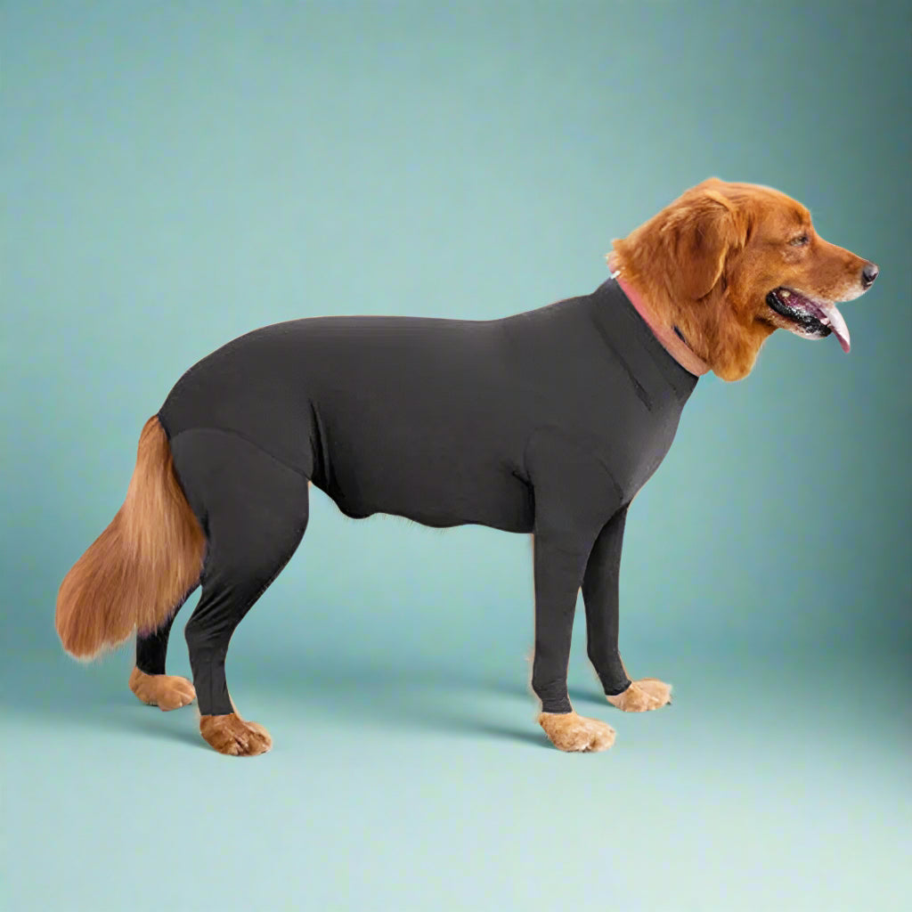 black Anxiety-Calming Dog Jumpsuit Onesie