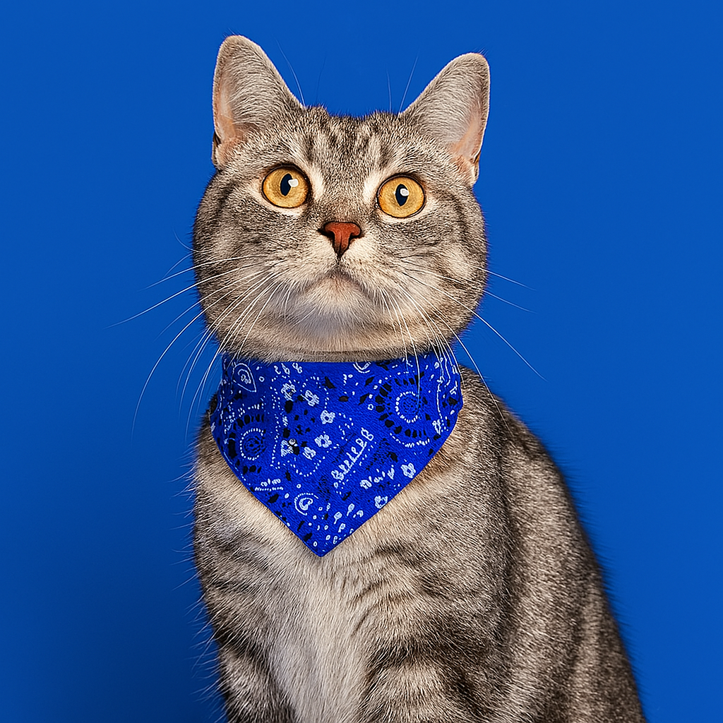 blue Adjustable Bandana Collar for Cats and Dogs