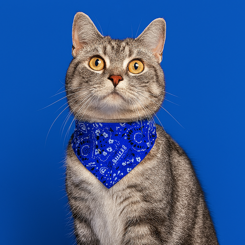 blue Adjustable Bandana Collar for Cats and Dogs