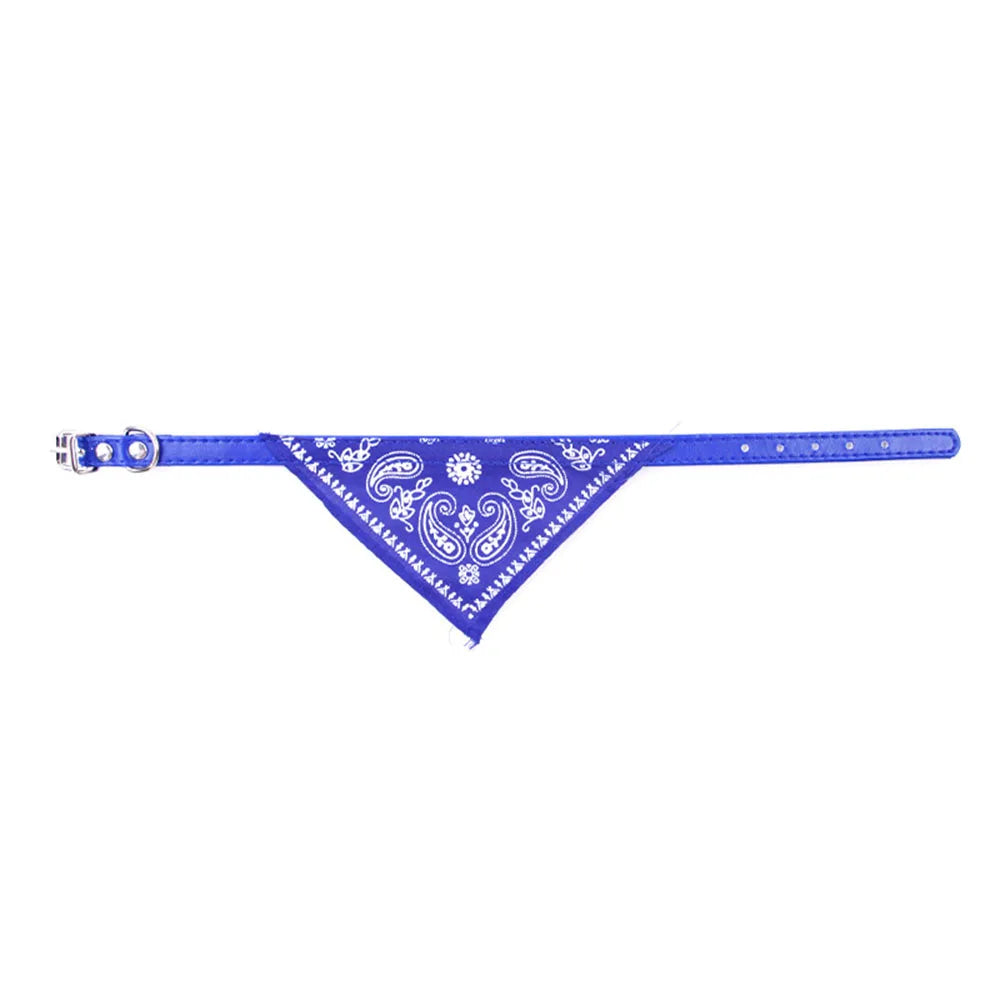 blue Adjustable  Cat Bandana Collar with Scarf